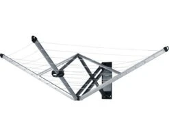 BRABANTIA WallFix Wanddroger Met Beschermhoes Metallic Grijs 24 M